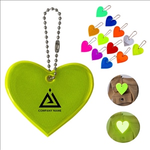 Heart Shape Safety Reflective Key Chain